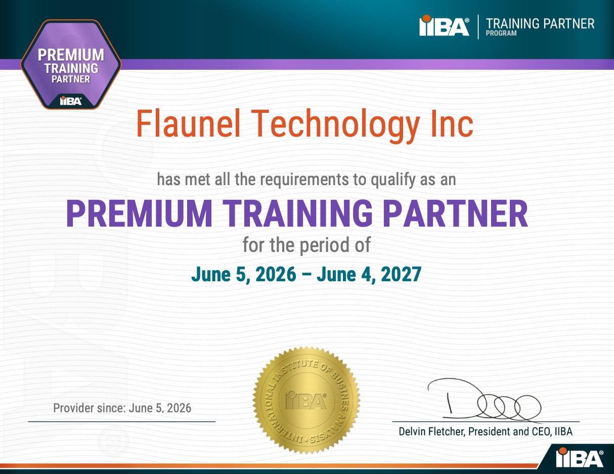 Badge IIBA® — FLAUNEL TECHNOLOGIE INC